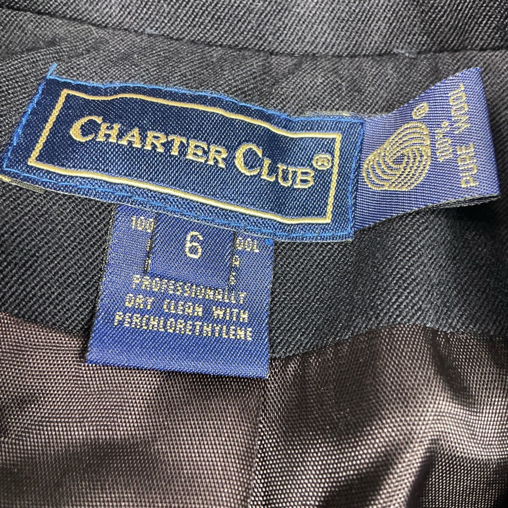 Vintage wool double breasted crown crest navy wool blazer Womens 6 USA made - Picture 5 of 7